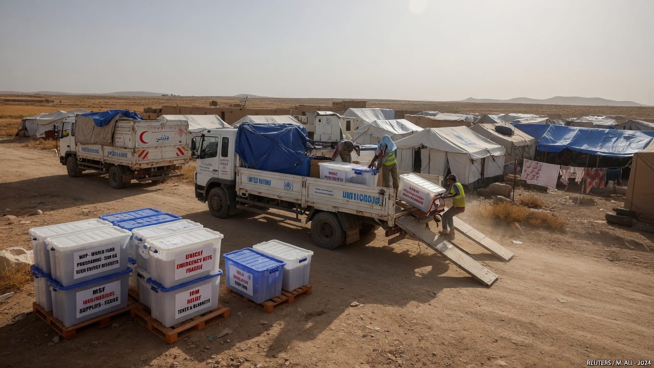 UN humanitarian aid distribution in conflict zones
